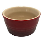 Vintage LE CREUSET Red Ombre Ribbed Ramekins Pair Ceramic Bowls Made in France