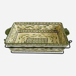 Vintage Temp-tations by Tara Old World Green 2.5 QT Baker with Metal Rack EXC