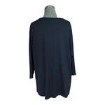 Quacker Factory Black Embroidered Cornucopia Cardinal Holiday Tunic XL NWT