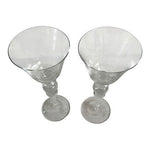 Clear Glass Emperor Wine Goblets Set of 2 10.5in Twisted Stem EXC
