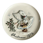 Vintage Byron Molds 1976 Adrienne Christmas Plate 3D Relief Angel Holly Berry 10