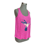 JCP Pink Hummingbird Racerback Tank Top Women's Top L NWT