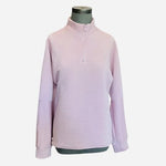 Women's Pink Ribbed Quarter Zip Pullover Sweatshirt Size M Activewear Top VG