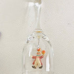 Vintage Clear Glass Hand Bell with Clown Clapper Art Deco Collectible