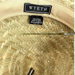 Wyeth Straw Mens Lifeguard Sun Hat Happiness Comes In Waves Beach Ocean Surf OS