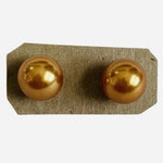 Orange Gold Pearl Stud Earrings Women’s NWOT