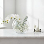Clear Glass Bubble Bowl Fish Bowl Vase Large 15x12in Wedding Centerpiece VG