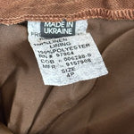 Vintage Stephanie Andrews Women's Brown Linen Suit 4P Double Breasted NWT