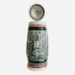 Vintage AVON Beer Mug Locomotive Train Beer Stein with Silver Lid Tankard Mug