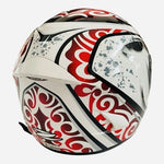 Zeus ZS-806 Full Face Motorcycle Helmet White Red Graphic DOT Approved Size S VG