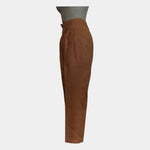 Vintage Stephanie Andrews Women's Brown Linen Suit 4P Double Breasted NWT