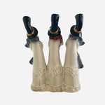 Vintage ELEMENTS Snowmen Trio Candle Holder Ceramic Christmas Tabletop Figurine