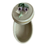 Vintage Lenox 3D Floral Jewelry Trinket Box Nacreous Porcelain Dragonfly 3.75"