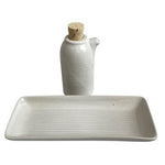 Dudson Evolution Purl Oil Vinegar Bottle 5 & Tray 8.5 Set Off White Ceramic New