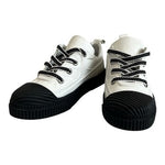 Rilassare Leather Lace Up Sneakers Black White Colorblock Size 37 NWOT