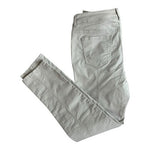 Chico's Utility Twill Pants Grey Straight Leg Size 0.5 US 6-8 Cotton Blend Good+