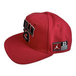 Jordan 23 Youth Jersey Flatbrim Snapback Hat Gym Red Black Embroidered Cap VG