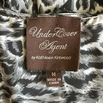 Kathleen Kirkwood Under Cover Agent Animal Print Ruffle Stretch Sleeveless Top