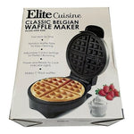 Elite Cuisine Classic Belgian Waffle Maker EWM-8200 Stainless Steel NIB