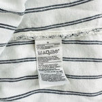 Old Navy Striped V-Neck Blouse Size M White Navy Blue Rayon Cotton VG