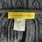 Catherine Malandrino Black Cropped Sweater Sz S Short Sleeve Button Cardigan VG
