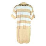 St John Collection Nautical Sweater Skirt Set Beige Ivory Gold Women’s M 12 NWT