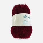 Vintage Crystal Dark Red Fuzzy Sparkly Yarn 1.75oz / 50g Mohair Novelty NWT