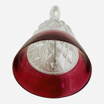 Vintage West Germany 24% Lead Crystal Red Cut Glass Dinner Bell 6.5in EXC