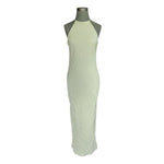 Zara Light Green Wrinkle Effect Satin Halter Maxi Dress Women’s Size M NWOT