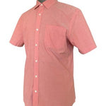 Banana Republic Men's Slim Fit Coral Pink Chambray Short Sleeve Shirt L VG