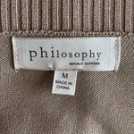 Philosophy Brown Open Front Cardigan Sweater Women’s Size M Excellent Condition