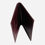 Vintage Strong Brand Burgundy Leather Bifold Business Card Case Sheraton Logo