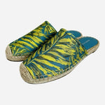 Marc Fisher Gift Palm Espadrille Mule Tropical Blue Green Womens Sz 5.5 NIB