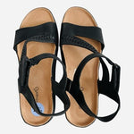Baretraps Frolick Black Braided Strappy Wedge Sandals Womens Sz 7.5 Comfort NWOB
