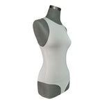 REORIA Women's Sleeveless High Neck Racerback Thong Bodysuit Grey XS Exc Cond