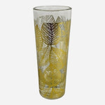 Vintage TMD Holdings Gold Tone Leaf Pattern Highball Glasses Set of 4 Shots EXC