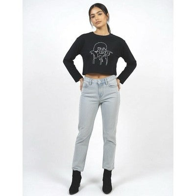 Jennifer Lopez Women's Light Blue Capri Jeans 6 Mid Rise Cotton Blend VG
