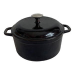 Vintage Wolfgang Puck Black Enameled Cast Iron Dutch Oven 7" Casserole Pot Lid