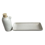 Dudson Evolution Purl Oil Vinegar Bottle 5 & Tray 8.5 Set Off White Ceramic New