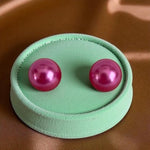 Pink Faux Pearl Stud Earrings Button Style NWOT