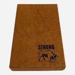 Vintage Strong Brand Burgundy Leather Bifold Business Card Case Sheraton Logo