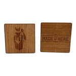 Made Here Playboy Bamboo Coaster Set 6x Square Eco Engraved Drink Coasters NWOT