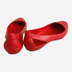 Crocs Womens Sz 6 W Red Iconic Comfort Ballet Flats Slip On Shoes Washable EXC