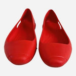 Crocs Womens Sz 6 W Red Iconic Comfort Ballet Flats Slip On Shoes Washable EXC