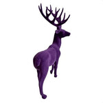 Large Purple Velvet Flocked Reindeer Deer Christmas Statue 18" Tall Figurine NIB
