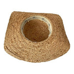 Nine West Wide Brim Raffia Floppy Sun Hat Natural Tan Dark Band Vintage VG