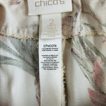 Chico’s Floral Utility Cargo Ankle Pants Tie Belt Size 2 L/12 Tencel Boho Pants