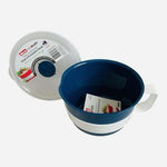 Set of 2 Decor Microsafe Large Microwave Bowl Vented Lid Soup Noodle Oats NIB