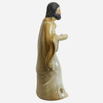 Set of 2 Porcelain Nativity Figurines Saint Joseph & Virgin Mary White Gold
