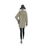 Chromatics by Totes Hooded Rain Jacket Floral Lined Khaki Womens S  Vintage VG